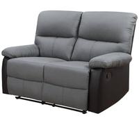 Habitat et Jardin Sofá reclinable 2 plazas Lincoln - Negro/Gris Oscuro
