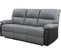 Habitat et Jardin Sofá reclinable 3 plazas Lincoln - Color Negro/Gris Oscuro