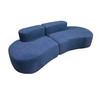 Sofá redondo de gran tamaño Silla Longue interior, sofá de compresión con forma de cordero sofás individual, para la sala de apartamentos de la sala de estar Oficina de apartamentos Azul-280 * 102 *