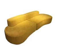 Sofá redondo de gran tamaño Silla Longue interior, sofá de compresión con forma de cordero sofás individual, para la sala de estar de la sala de estar Oficina de apartamentos Amarillo-280 * 102 *