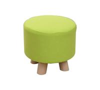 Sofá Reposapiés pequeño otomano de madera maciza, taburete redondo de tela para sofá con 4 patas de madera, banco de zapatos para cambio creativo, reposapiés bajo para oficina y balcón Cambiar Zapatos