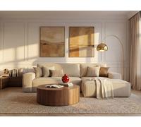 Sofá rinconera de pana beige AMELIA de PASCAL MORABITO - Ángulo derecho