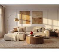 Sofá rinconera de pana beige AMELIA de PASCAL MORABITO - Ángulo izquierdo