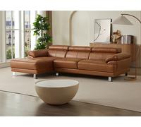 Sofá rinconera de piel EXCELSIOR II - Caramelo - Ángulo izquierdo