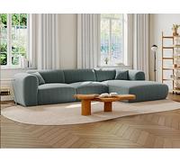 Sofá rinconera derecha de pana azul POGNI de Maison Céphy