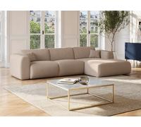 Sofá rinconera derecha de pana beige POGNI de Maison Céphy