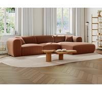 Sofá rinconera derecha de pana terracota POGNI de Maison Céphy