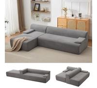 Sofá seccional Cloud de 108 pulgadas con diván, sofá sin huesos, súper esponjoso, de pana ultrasuave, en forma de L, crea un ambiente acogedor. Sofás cómodos perfectos para sala de estar, no requiere