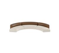 Sofá seccional curvado con silla, tapicería de cuero de primera calidad y marco de madera maciza para asientos versátiles de sala de estar