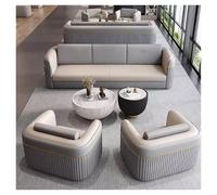 Sofá seccional en forma de U con mesa auxiliar, cómodo sofá de cuero con cojines para sala de estar y áreas de recepción