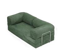 Sofá seccional modular de espuma de alta densidad, sofá cama individual plegable convertible 3 en 1, sofá deshuesado, con reposabrazos y marco fijo, for sala de estar y dormitorio(Dark Green,39in)