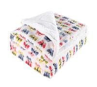 Sofá Sherpa Lanza Una Manta Individual, Súper Suave Flufa De Labueas Para Pelos Suaves Manchas De Microfibra Reversibles Mullidas Para Cama Y Sofá (150 X 120 Cm) White-150 * 120CM
