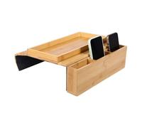 Sofa Side Table Tray, Wooden Arm Organizer Board, Non Slip Storage with Multi Slot Design, Home Furniture Accessory, Stable Drink Snack Holder, Indoor Relax Tool for Living Room Use