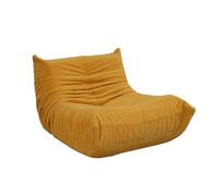Sofá Sillón Compressé Derry 100 cm Amarillo Poliéster Terciopelo Mostaza | Asiento profundo y relajante, formato comprimido fácil de instalar, terciopelo suave y confort medio firme