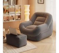 Sofá sin huesos, puf ergonómico con espuma de alta densidad, cómodo diseño de pana, no requiere montaje para sala de estar o dormitorio