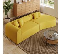 Sofá sin necesidad de montaje con diseño comprimido sin y espuma, para espacios pequeños, sofá moderno con tapicería de chenilla/ IVORY Verde , Muebles