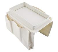 Sofá Sofá Silla Reposabrazos Organizador Carrito Colgante TV Control Remoto Soporte para Revistas Organizador de Almacenamiento Sofá Bolsa de Almacenamiento con Bandeja Portavasos(Beige)