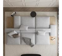 Sofá Tapizado De Combinación Modular, Sofá Nube De Asiento Profundo Y Cómodo, Espuma Con Memoria,Sofás Convertible Relleno De Plumas Con Asiento Profundo,para Sala De Estar,Oficina 280*165*65cm