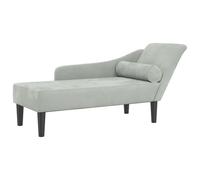 vidaXL Sofá diván con Cojines Terciopelo Gris Claro, Chaise Longue Silla, sofá Chaise Longue, sofá tapizado, Tumbona, Tumbona, sofá de salón