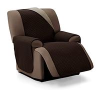 SofaCamaleon ® - Funda Sillón de 1 Plaza Apta para Sillón Orejero y Relax - Funda Sillón Reversible Tacto Extrasuave Color Beige - Marrón Modelo Ramos