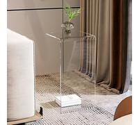 SOFACHEN Mesa Auxiliar Sofa En Forma De C, Mesas Auxiliars De Acrílico Transparente, Bancos De Ducha, Colocación Horizontal/Vertical, Mesillas De Noche para Dormitorio, Salón(Clear,55cm)