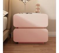 SOFACHEN Mesita de Noche Moderna, Extremo del Sofá, Mesilla de Noche Pequeñas con Mango Oculto y 2 Cajón, Mesitas Auxiliar para Espacios Pequeños, Adecuada para Oficinas, Dormitorios(Pink,30cm)