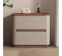 SOFACHEN Mesita de Noche Moderna, Extremo del Sofá para Dormitorio, Mesilla de Noche Pequeñas con Mango Invisible y 2 Cajóns, Mesa Auxiliar Pequeña para Dormitorio, Sala de Estar, Pasillo(Khaki,40cm)