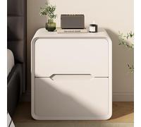 SOFACHEN Mesita de Noche Moderna, Mesa Auxiliar Cajonera, Mesitas de Café con 2 Cajones Grandes y Mango Invisible, Mesillas de Noche para Cualquier Cama y Dormitorio, Robusta y Estable(White,40cm)