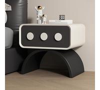 SOFACHEN Mesita de Noche Moderna, Mesa Auxiliar, Mesitas de Café con 1 Cajones y Mango Redondo, Patas arqueadas de Acero al Carbono, Mesillas de Noche para Cualquier Cama y Dormitorio(White,45cm)