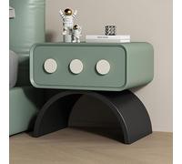 SOFACHEN Mesita de Noche Moderna, Mesa Auxiliar, Mesitas de Café con 1 Cajones y Mango Redondo, Patas arqueadas de Acero al Carbono, Mesillas de Noche para Cualquier Cama y Dormitorio(Green,45cm)