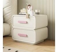 SOFACHEN Mesita de Noche Moderna, Mesilla de Noche con 2 Cajón y Diapositiva silenciosa, Robusta y Estable, Mesitas Auxiliar para Espacios Pequeños, Adecuada para Oficinas, Dormitorios(White,30cm)