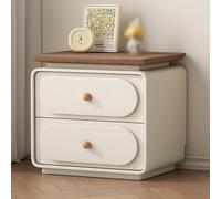 SOFACHEN Mesitas de Noche de Madera, Mesilla de Noche con 2 Cajones Mesita Auxiliar, Extremo del Sofá para Dormitorio, Robusta y Estable, Mesa Auxiliar Pequeña para Sala de Estar, Pasillo(White,50cm)