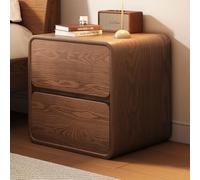 SOFACHEN Mesitas de Noche Madera Maciza, Mesilla de Noche con 2 Cajones y Mango Invisible, Estilo Vintage Robusta y Estable, Mesa Auxiliar Pequeña para Dormitorio, Sala de Estar, Pasillo(35cm)