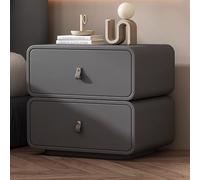 SOFACHEN Mesitas de Noche Moderna, Mesilla de Noche de Madera Maciza, con 2 Cajones y Esquinas Redondeadas, Mesa Auxiliar Pequeña para Dormitorio, Sala de Estar, Pasillo, Carga 30 kg(Dark Gray,40cm)