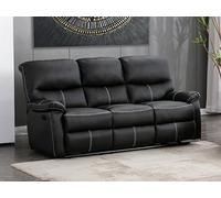 Unique Sofá relax piel sintética 3 plazas negro 183x90cm