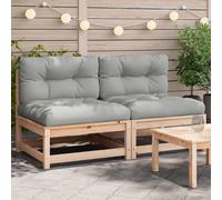 Vidaxl sofás jardín sin reposabrazos con cojines 2 uds madera de pino