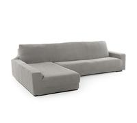 SOFASKINS® Funda para Chaise Longue superelástica, Funda de sofá con reposabrazos Largos izquierdos, Transpirable, cómoda y Duradera, Dimensiones compatibles del sofá (210-340 cm), Color Gris Claro