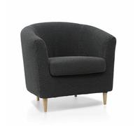 SOFASKINS® Funda para Sillon, Funda Sofa súper elástica, Funda para sofá con diseño Exclusivo, Transpirable y Duradera, Funda para sofá fácil de Colocar. Medidas 60-90 cm. Color Gris Oscuro