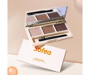 Sofea - 3D Shaping 3-Color Eyebrow Powder - 2 Types Light brown - 3.9g