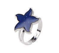 SOFEA Anillo Cambia de Color, Anillo de Humor de Estrella de mar de Dibujos Animados, Anillos de sensación de Temperatura y emoción para Mujeres y niños