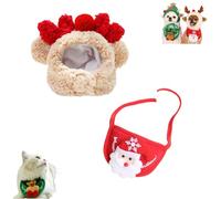 Sofenthiss Adorable Christmas Tree Pom-Pom Hat, Christmas Tree Hat Pom Poms for Dogs & Cats (L-1)