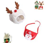 Sofenthiss Adorable Christmas Tree Pom-Pom Hat, Christmas Tree Hat Pom Poms for Dogs & Cats (L-2)