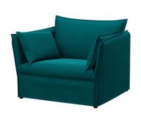 Soferia Funda de Repuesto Compatible para BACKSÄLEN sillón de 1,5 plazas - Tela Elegance Aquamarine (Chenilla, hidrófuga, Antimanchas, Lavable a máquina)