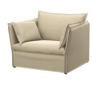 Soferia Funda de Repuesto Compatible para BACKSÄLEN sillón de 1,5 plazas - Tela Elegance Biscuit Beige (Chenilla, hidrófuga, Antimanchas, Lavable a máquina)