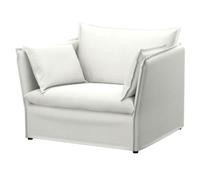 Soferia Funda de Repuesto Compatible para BACKSÄLEN sillón de 1,5 plazas - Tela Elegance White (Chenilla, hidrófuga, Antimanchas, Lavable a máquina)