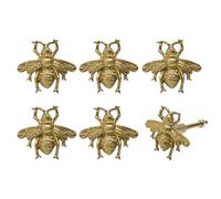 SOFFEE DESIGN Juego de 6 pomos de zinc dorado vintage para gabinete, pomos decorativos de metal con forma de abeja para puerta de armario, cajón, pomos de tocador antiguos para muebles del hogar