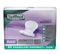 Soffisof Air Dry Maxi Compresas Absorbentes para Hombre y Mujer - 60x Pañales para Adultos - 2 Paquetes de 30 Protecciones Incontinencia - Absorción 9 Gotas