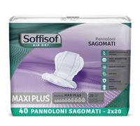 Soffisof Air Dry Maxi Plus Compresas Absorbentes para Hombre y Mujer - 40x Pañales para Adultos - 2 Paquetes de 20 Protecciones Incontinencia - Absorción 10 Gotas