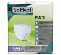 Soffisof Air Dry Pants Maxi L - 8 bragas absorbentes para ancianos - noche súper absorbentes para hombre y mujer - 9 gotas absorción - Talla L (110-150 cm), pack individual