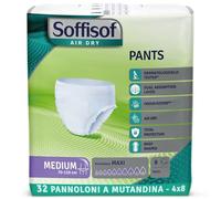 Soffisof Air Dry Pants Maxi M - 32 bragas absorbentes para ancianos - noche súper absorbentes para hombre y mujer - 9 gotas absorción - Talla M (70-110 cm) - 4 packs de 8 unidades